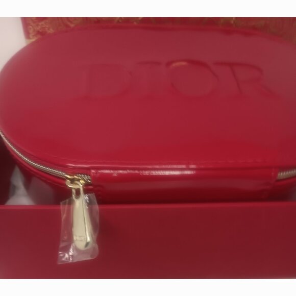 NIB DIOR RED PATENT VANITY CASE - Picture 12 of 14